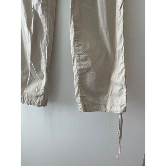 Tory Burch Chino Cargo Pants Khaki Tan Ankle Toe Pockets Cotton Blend Size 30 - Picture 4 of 11